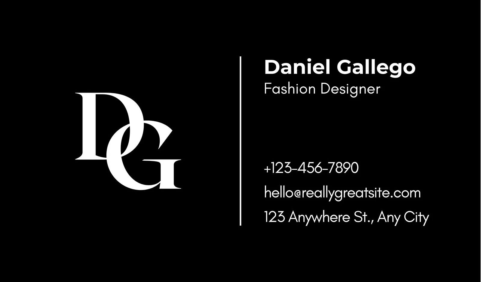 Black and White Personal Card